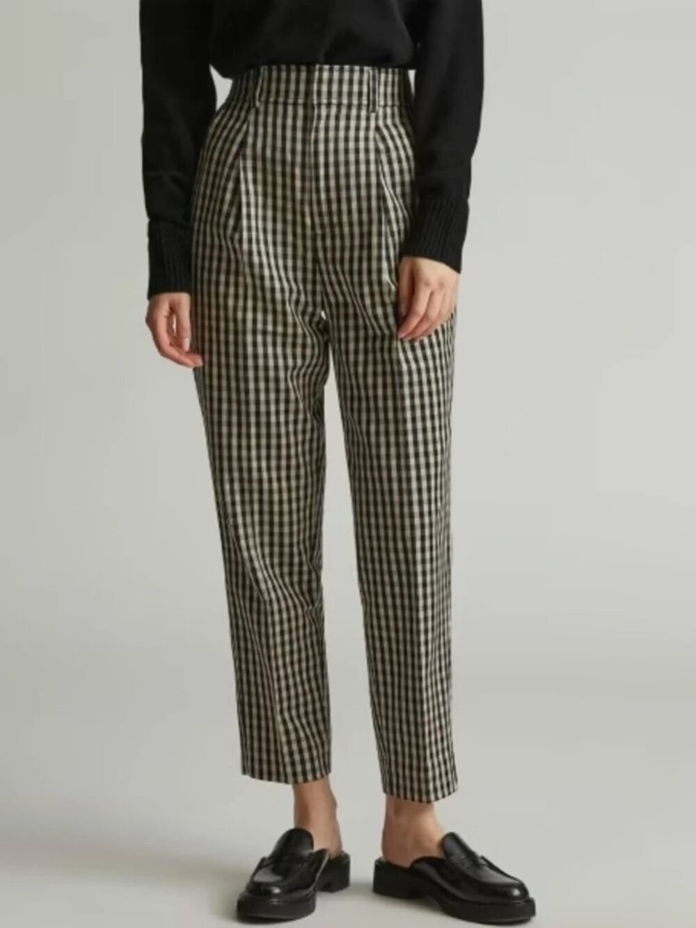 Black and Cream Gingham Women’s Pants